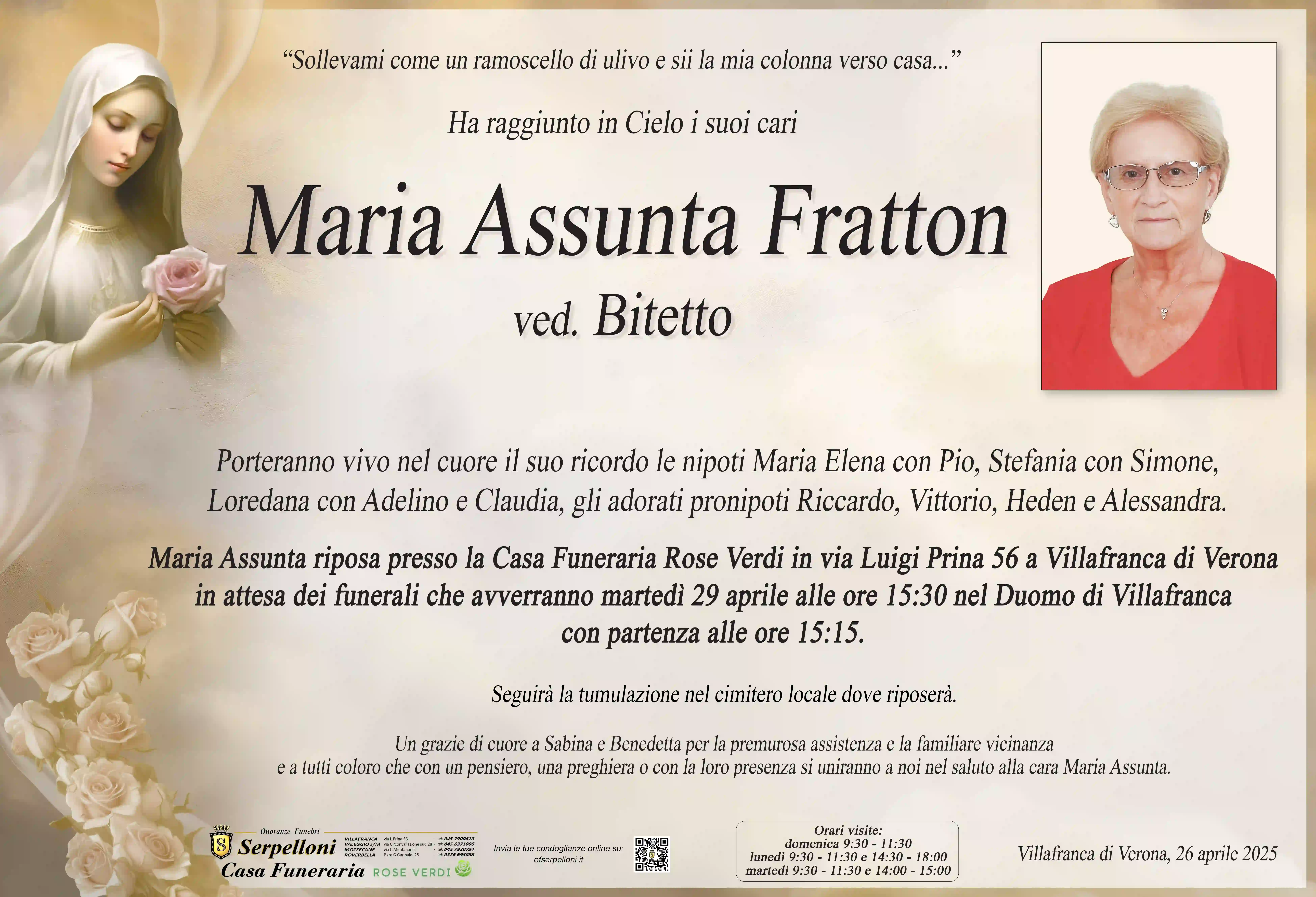 Scopri di più sull'articolo Maria Assunta Fratton