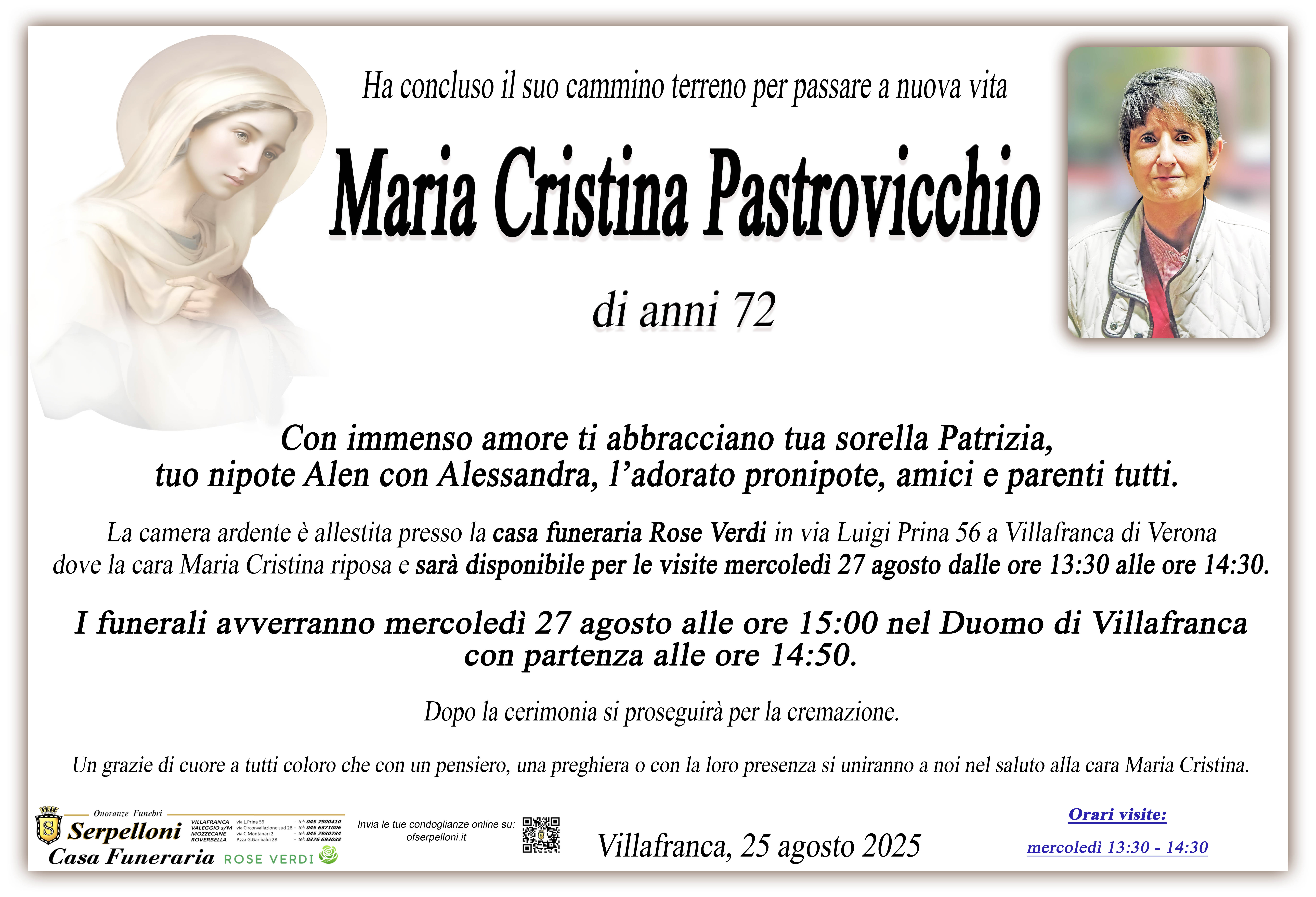 Scopri di più sull'articolo Maria Cristina Pastrovicchio